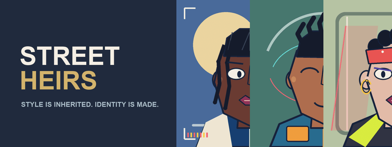 A lineup of illustrated Street Heirs portraits